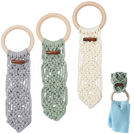3Pcs 3 Colors Cotton Thread Weave Towel Rack AJEW-GF0011-75-1