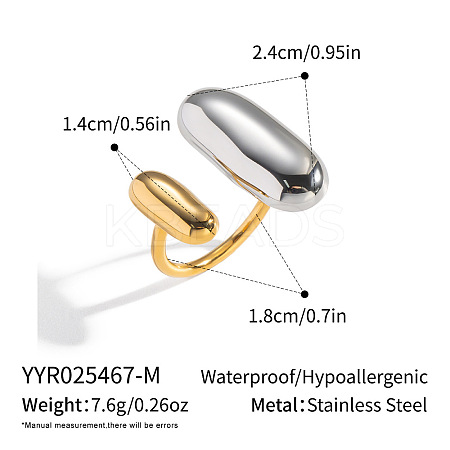 304 Stainless Steel Cuff Rings LS5137-2-1