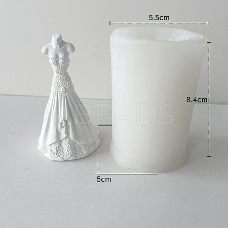 Goddess Wedding Bridal Dress Scented Candle Food Grade Bust Portrait Silicone Molds PW-WG75464-05-1