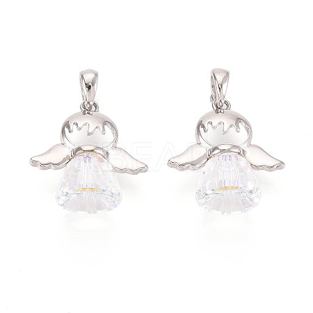 925 Sterling Silver & Austrian Crystal Angel Pendants STER-N016-102P-1