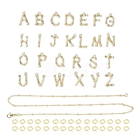 26Pcs A~Z Alphabet Necklaces Making Kits DIY-YW0002-29G-1