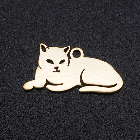 304 Stainless Steel Kitten Pendants A-STAS-N090-JN857-2-1