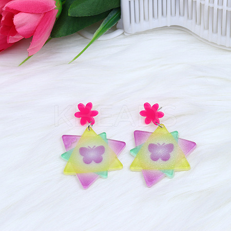 Acrylic Stud Earrings FS-WGE927B-09-1