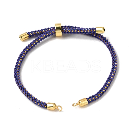 Braided Cotton Cord Slider Bracelet Making MAK-R001-01G-22-1