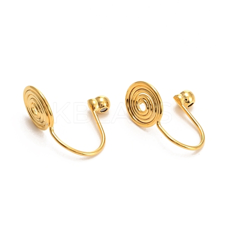 Brass Clip-on Earring Converters Findings KK-D060-02G-1