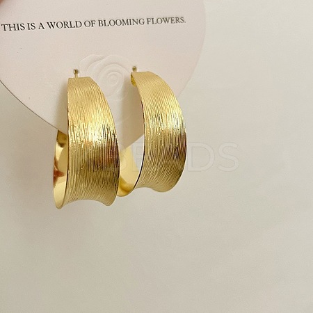 Retro Brass Huggie Hoop Earrings for Women TC8176-8-1