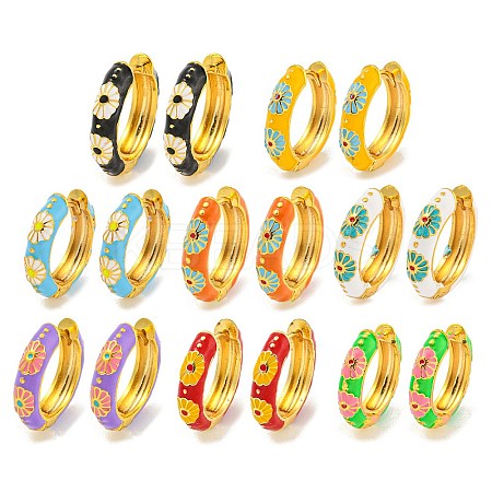 Rack Plating Brass Hoop Earrings EJEW-C102-43G-1