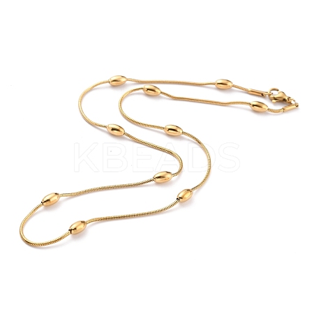 304 Stainless Steel Round Snake Chain Necklaces STAS-G244-84G-1