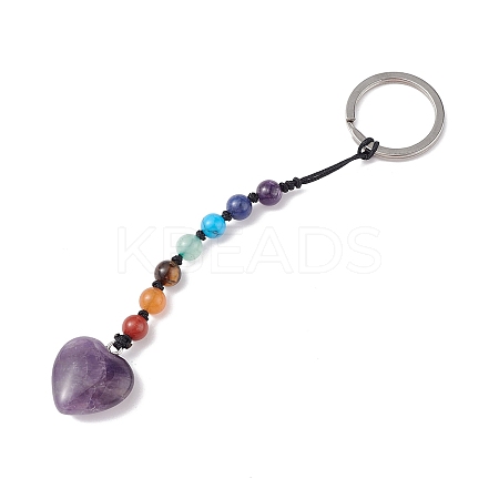 7 Chakra Gemstone Beads Keychain KEYC-F036-02D-1