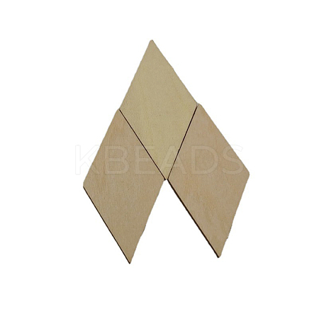 Unfinished Wood Rhombus Shape Discs Slices LS-WOCR-PW0001-005B-1