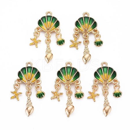 Alloy Enamel Pendants ENAM-S126-118A-NR-1
