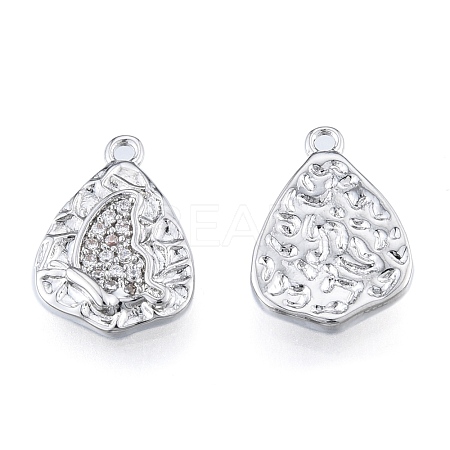 Brass Micro Pave Clear Cubic Zirconia Charms KK-N216-588P-1