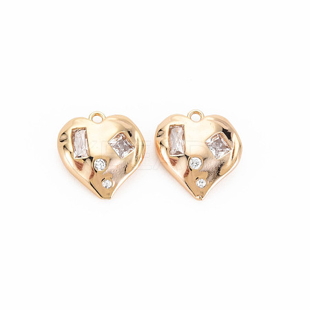 Brass Micro Pave Cubic Zirconia Pendants KK-S364-251-1
