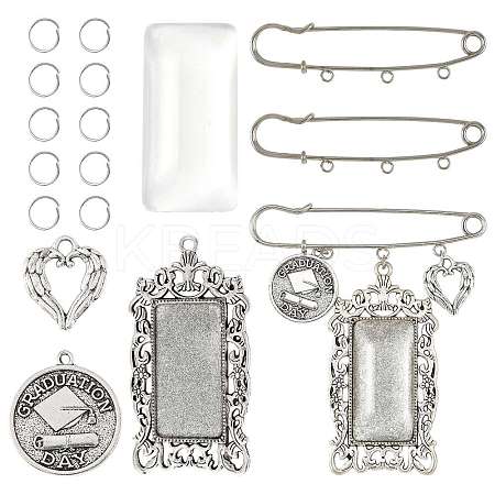 DIY Rectangle Pendant Making Kits DIY-FS0009-40-1