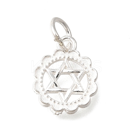 925 Sterling Silver Flower Star of David Charms STER-F059-02S-1