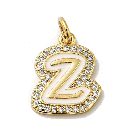 Brass Micro Pave Cubic Zirconia Pendants KK-K354-02G-Z-1
