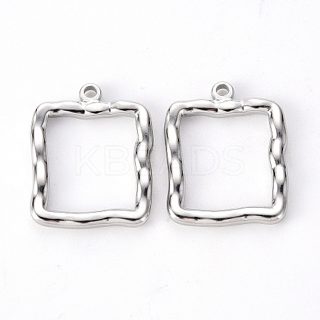 Non-Tarnish 304 Stainless Steel Open Back Bezel Pendants X-STAS-T052-24P-1