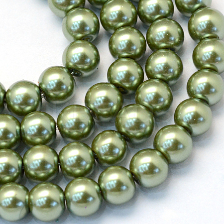 Baking Paint Glass Pearl Bead Strands HY-Q003-3mm-49-1