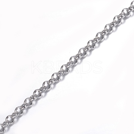 Tarnish Resistant 304 Stainless Steel Rolo Chains CHS-P002-06P-1MM-1