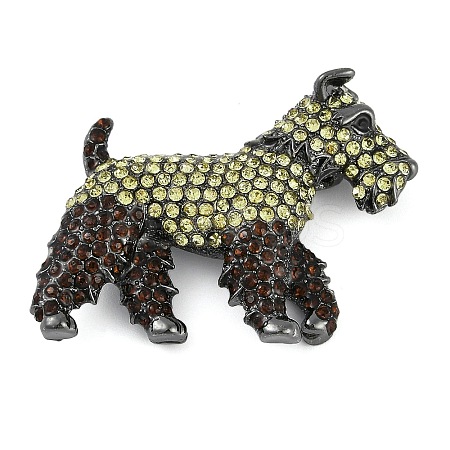 Dog Shape Rhinestone Brooches JEWB-S030-05-1