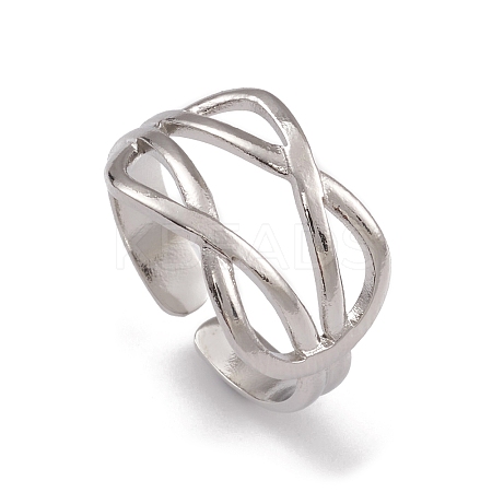 Non-Tarnish 304 Stainless Steel Cuff Rings RJEW-G285-40P-1