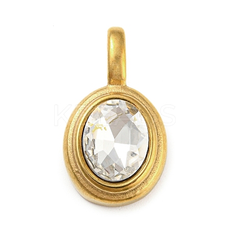 Golden Plated 304 Stainless Steel Rhinestone Pendants LS-STAS-Q253-01G-01-1