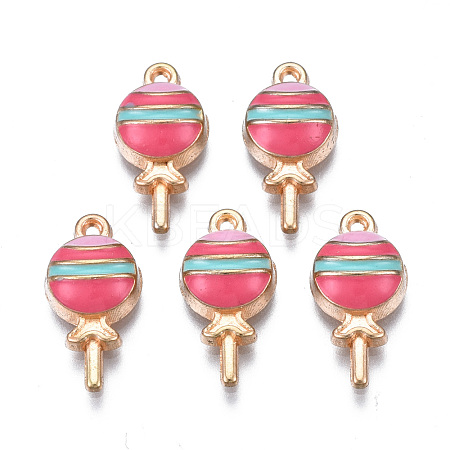 Rack Plating Alloy Enamel Pendants PALLOY-N172-038B-1