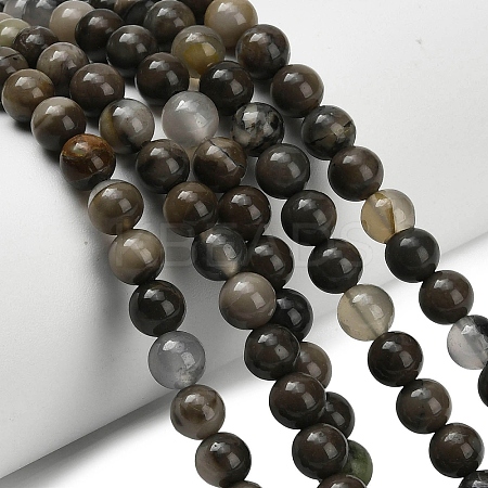 Natural Volcanic Agate Beads Strands X-G-G305-A01-6mm-1