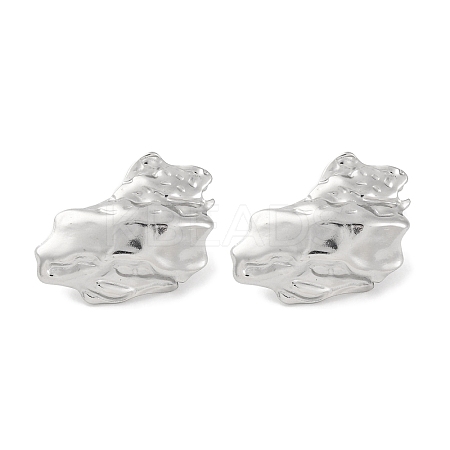 304 Stainless Steel Texture Stud Earrings EJEW-D281-02S-1