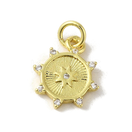 Brass Micro Pave Cubic Zirconia Charms KK-M283-23D-01-1