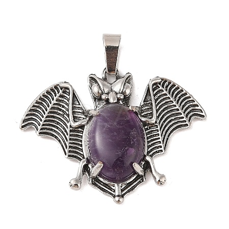 Natural Amethyst Pendants G-G871-02AS-01-1