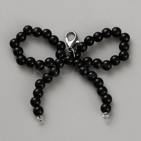 Bowknot Plastic Imitation Pearl Shoe Charms Decorations DIY-WH0632-76B-1