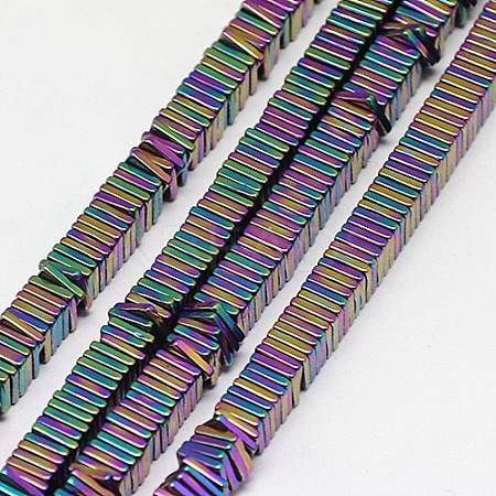 Electroplate Non-magnetic Synthetic Hematite Heishi Beads Strands G-J171A-4x4mm-01-1