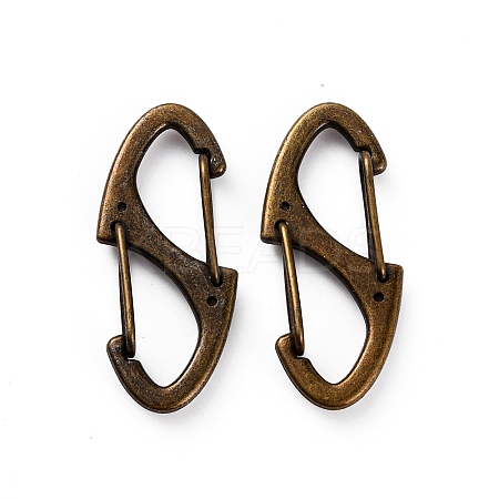Zinc Alloy Double Snap Hook Spring Keychain Clasps FIND-WH0155-013AB-1