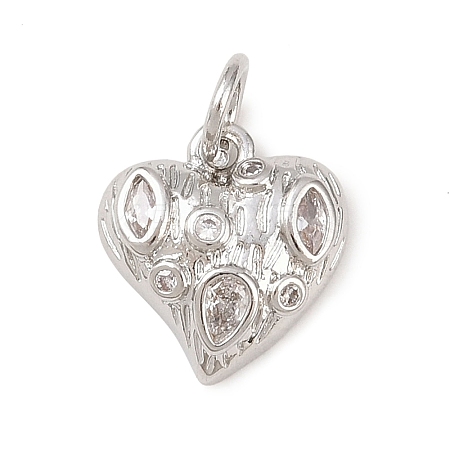 Brass Micro Pave Clear Cubic Zirconia Pendants KK-G544-05P-02-1