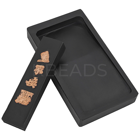 Natural Gemstone Ink Stones with Smoke Ink Stick AJEW-WH0314-726A-1