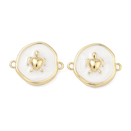 Ocean Brass Enamel Connector Charms KK-C251-05G-01B-1