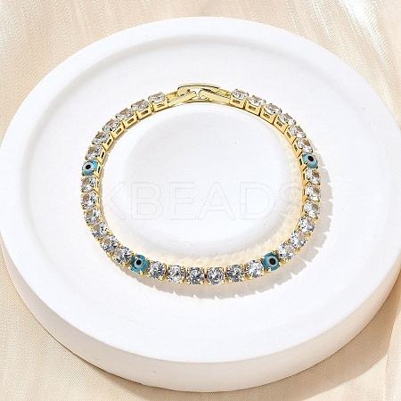 Brass Enamel Link & Charm Bracelets BJEW-Z094-02G-01A-1