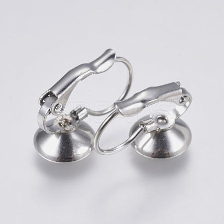 Tarnish Resistant 304 Stainless Steel Leverback Earring Settings STAS-I097-021-8mm-1