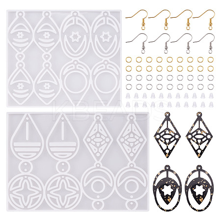 2Pcs Geometry Silicone Pendant Molds DIY-TA0010-04-1