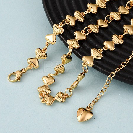 304 Stainless Steel Bowknot Link Chain Necklaces for Women NJEW-G178-12G-1