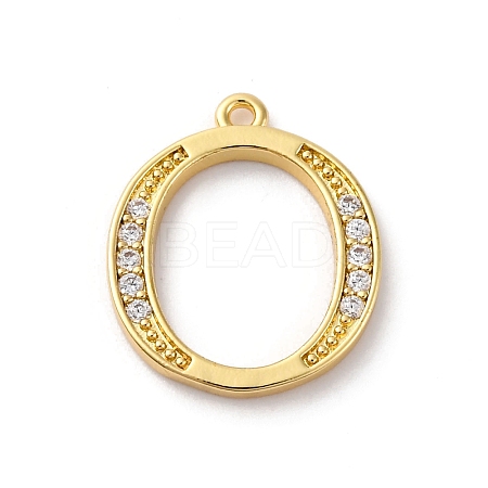 Rack Plating Brass Micro Pave Cubic Zirconia Pendant KK-H449-76G-16-1