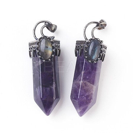 Natural Amethyst Big Pendants G-F639-05C-1