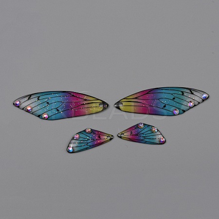 4Pcs 2 Sizes Transparent Resin Pendants RESI-TAC0010-79E-1
