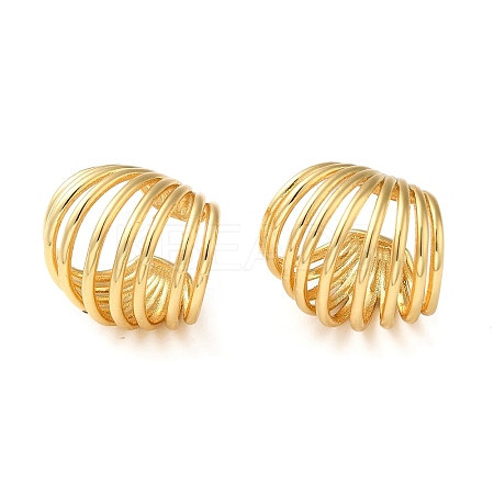 Rack Plating Brass Multi Lines Cuff Earrings EJEW-Z019-28G-1