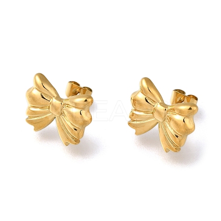 304 Stainless Steel Stud Earrings for Women EJEW-F337-01G-02-1