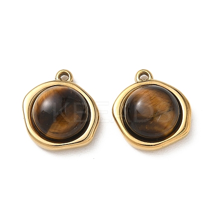 Natural Tiger Eye Pendants STAS-G397-01G-03-1