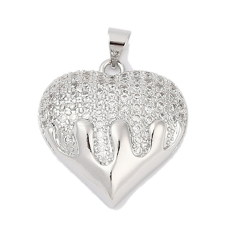 Brass Micro Pave Cubic Zirconia Pendants KK-A241-14A-P-1