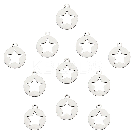 304 Stainless Steel Pentacle Charms STAS-UN0018-97P-1