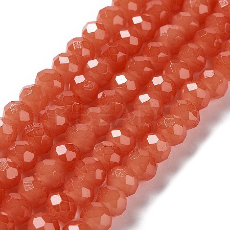 Baking Paint Imitation Jade Glass Bead Strands DGLA-A034-J8MM-A12-1